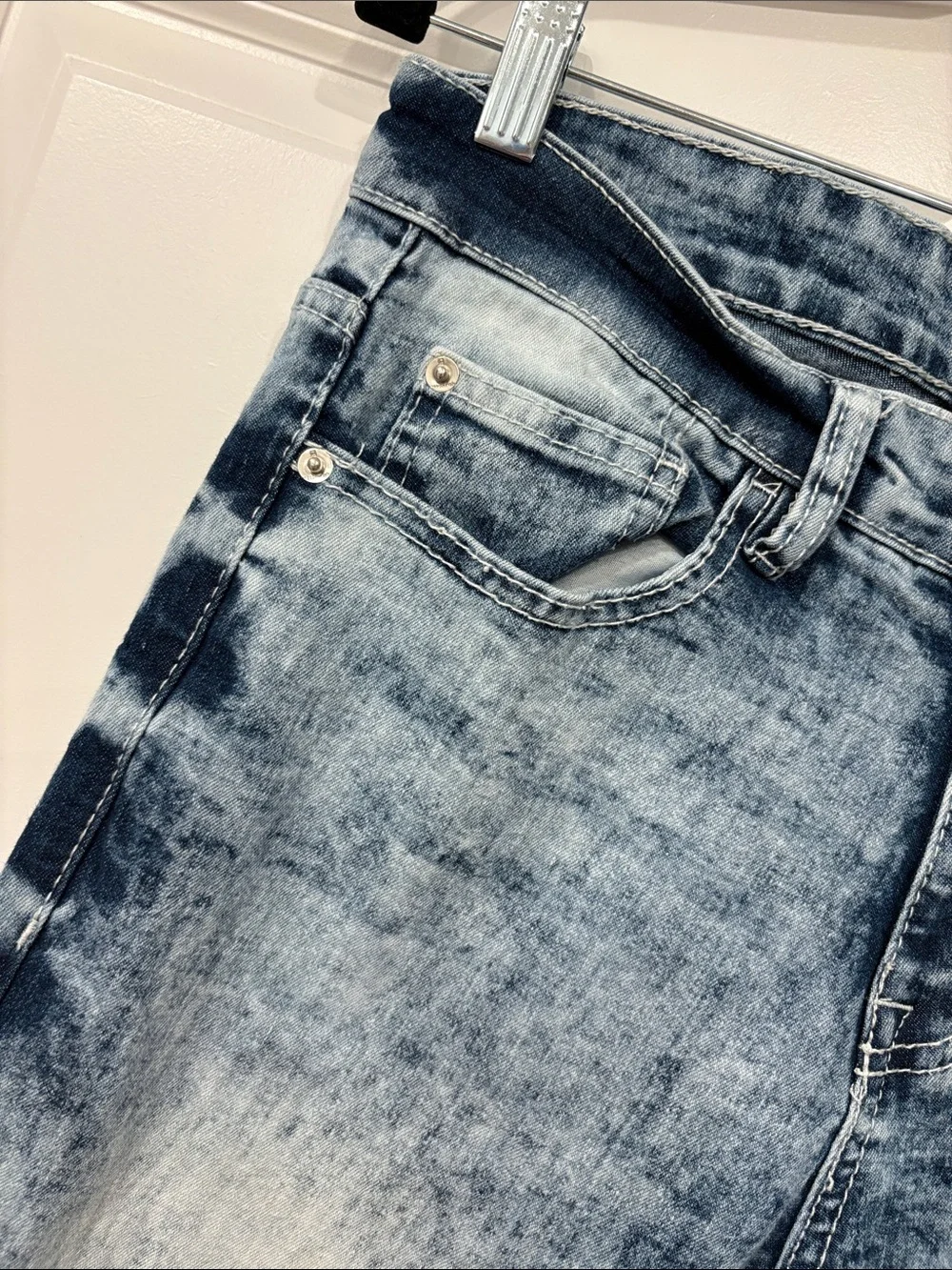 SP Essentials Men's Skinny Jeans – Acid Wash Blue Size 29x30